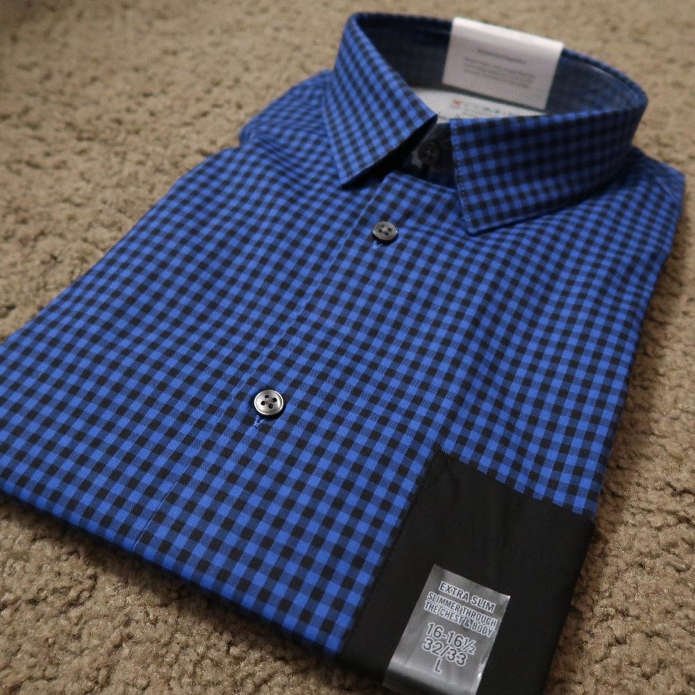 Calvin Klein black/blue dress shirt LARGE